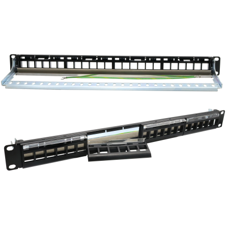 แผงเปล่าหน้าสำหรับเข้าถึง 1U 24 PORT ที่มีการป้องกัน